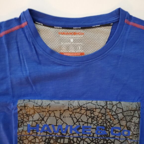 Hawke & Co Men's Performance Sportswear Short Sleeve Graphic T-Shirt Blue Size M - Picture 3 of 5